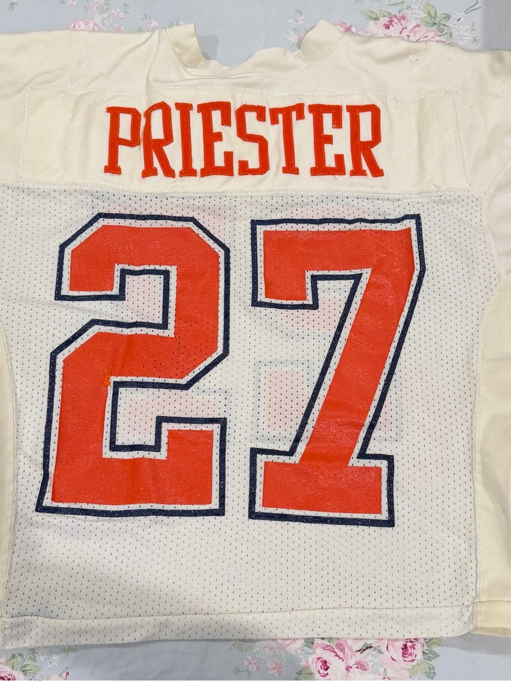 Vintage 'PRIESTER' Football Jersey #27 has Centennial Clemson Football Patch